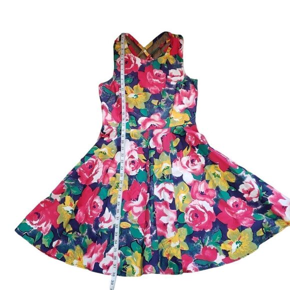 Robinson’s Floral Multiple Crisscross Back Summer Dress LARGE - Picture 14 of 16